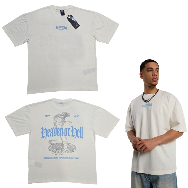 Drop Shoulder Rubber Print T-Shirt - Image 5